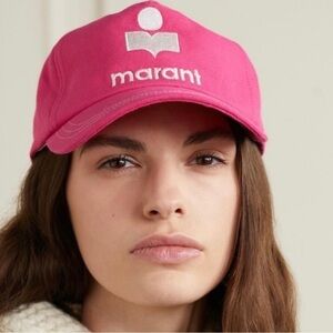 ISABEL MARANT Casquette Tyron Sporty Logo Baseball Cap Fuschia Pink NWT